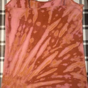 Handmade DIY bleach reverse tie dye tank.